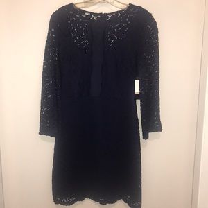 Navy Long Sleeved Cocktail Dress